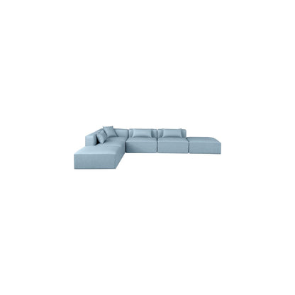 Cube Light Blue Vegan Leather Modular Sectional