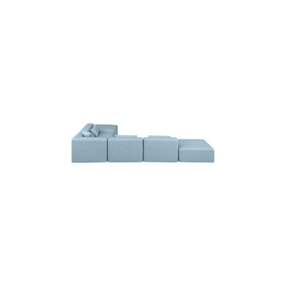 Cube Light Blue Vegan Leather Modular Sectional