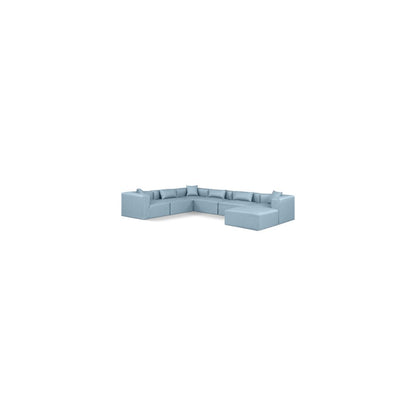 Cube Light Blue Vegan Leather Modular Sectional