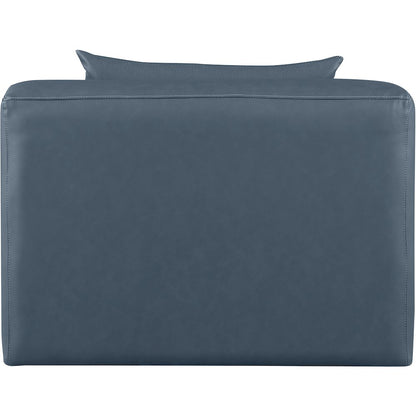 Cube Navy Blue Vegan Leather Armless Chair