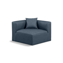 Cube Navy Blue Vegan Leather Corner Chair