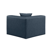 Cube Navy Blue Vegan Leather Corner Chair