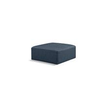 Cube Navy Blue Vegan Leather Ottoman