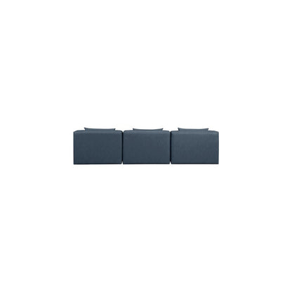 Cube Navy Blue Vegan Leather Modular Sofa