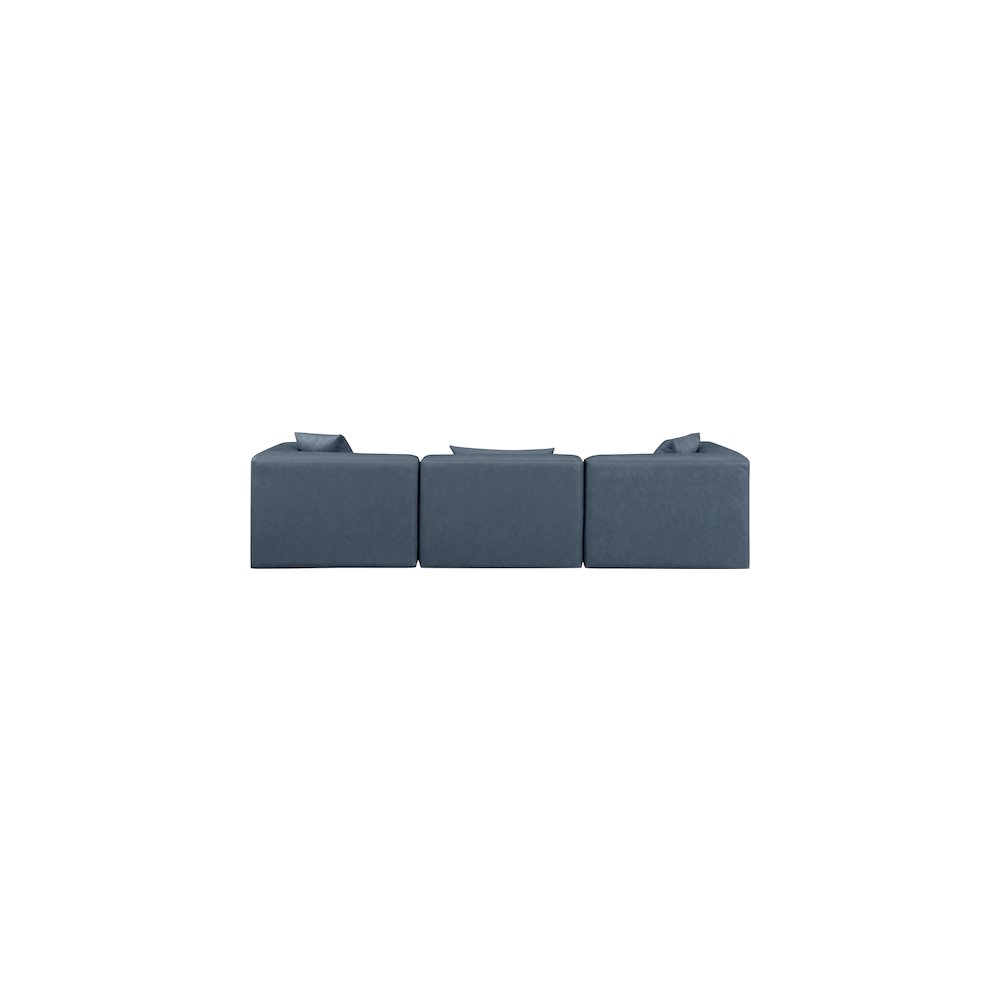 Cube Navy Blue Vegan Leather Modular Sofa