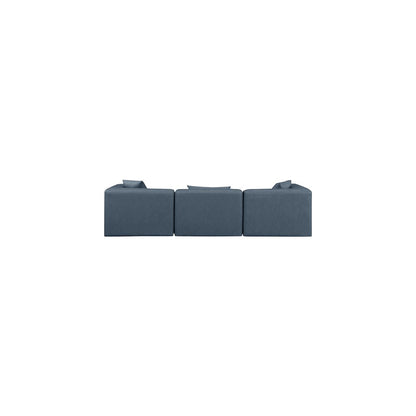 Cube Navy Blue Vegan Leather Modular Sofa