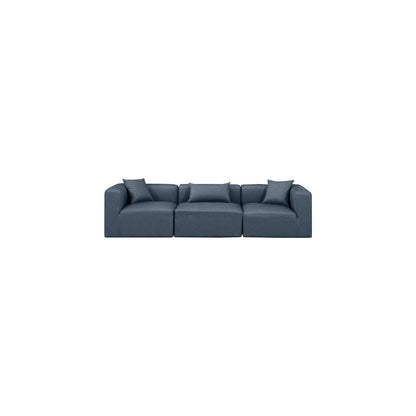 Cube Navy Blue Vegan Leather Modular Sofa