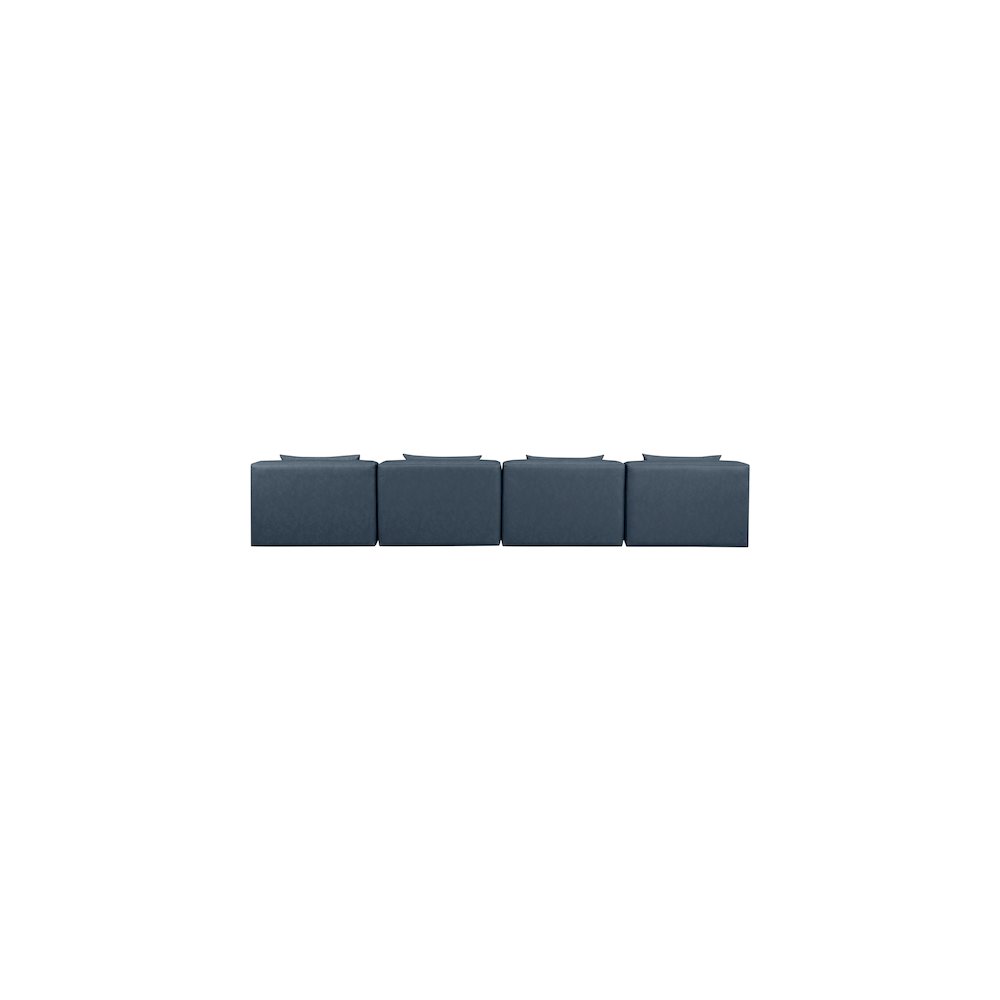 Cube Navy Blue Vegan Leather Modular Sofa
