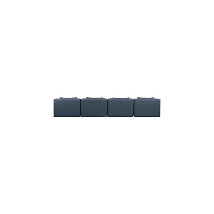 Cube Navy Blue Vegan Leather Modular Sofa