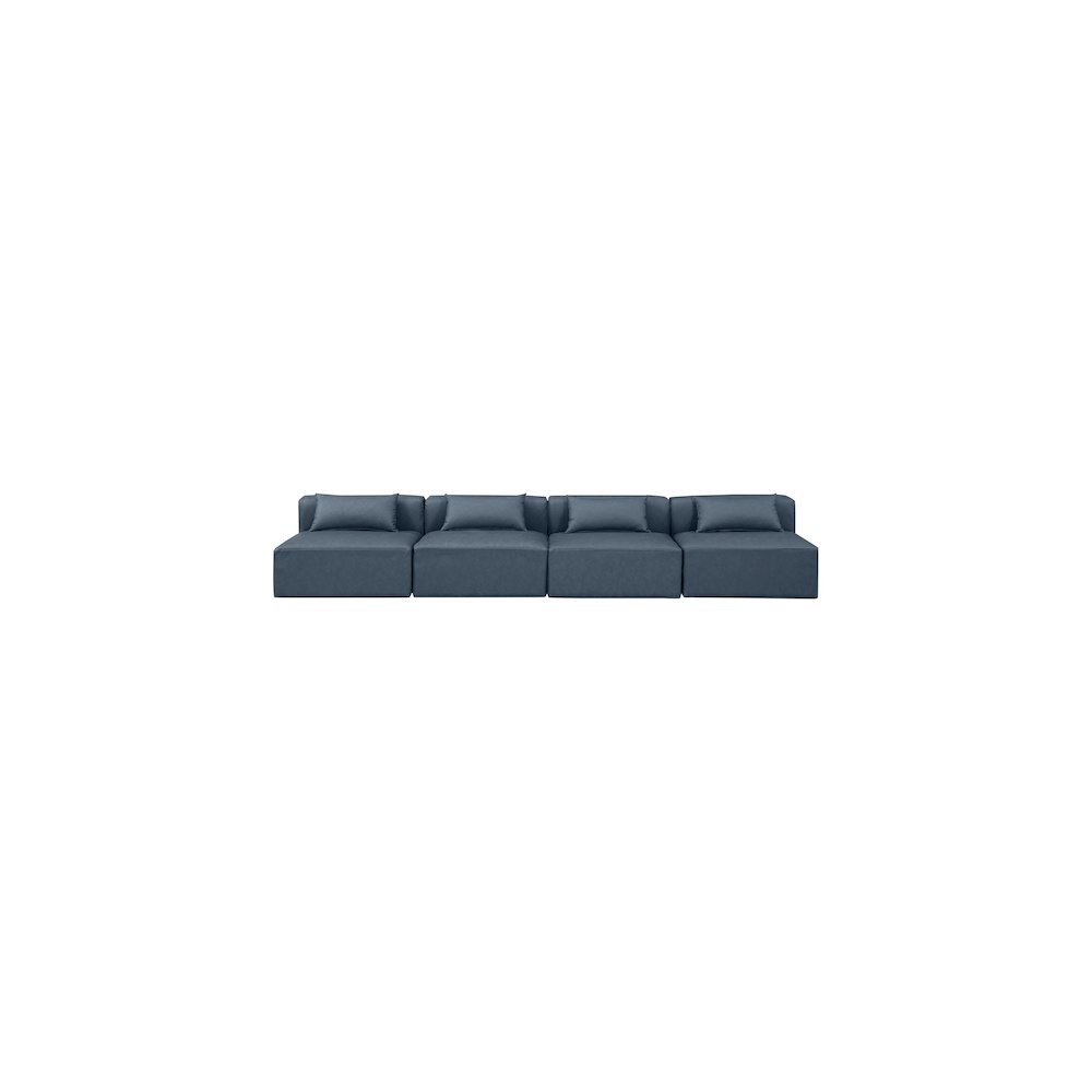 Cube Navy Blue Vegan Leather Modular Sofa