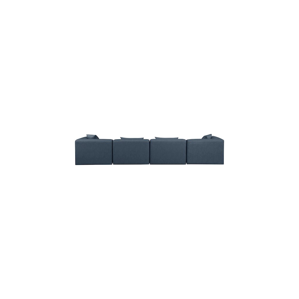Cube Navy Blue Vegan Leather Modular Sofa