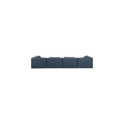 Cube Navy Blue Vegan Leather Modular Sofa