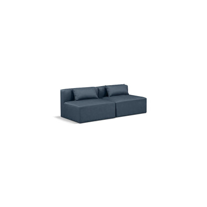 Cube Navy Blue Vegan Leather Modular Sofa