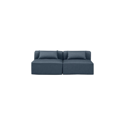 Cube Navy Blue Vegan Leather Modular Sofa