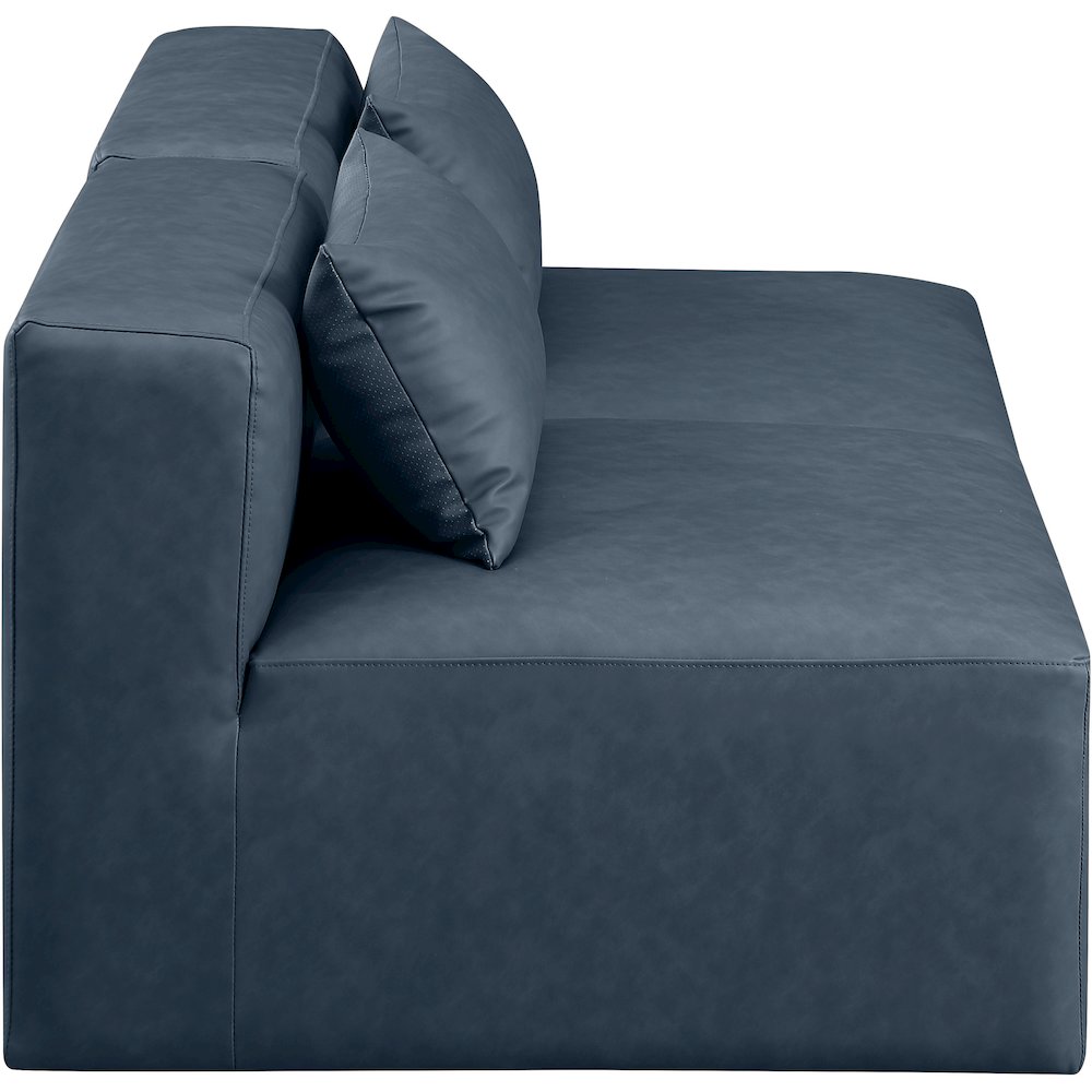 Cube Navy Blue Vegan Leather Modular Sofa