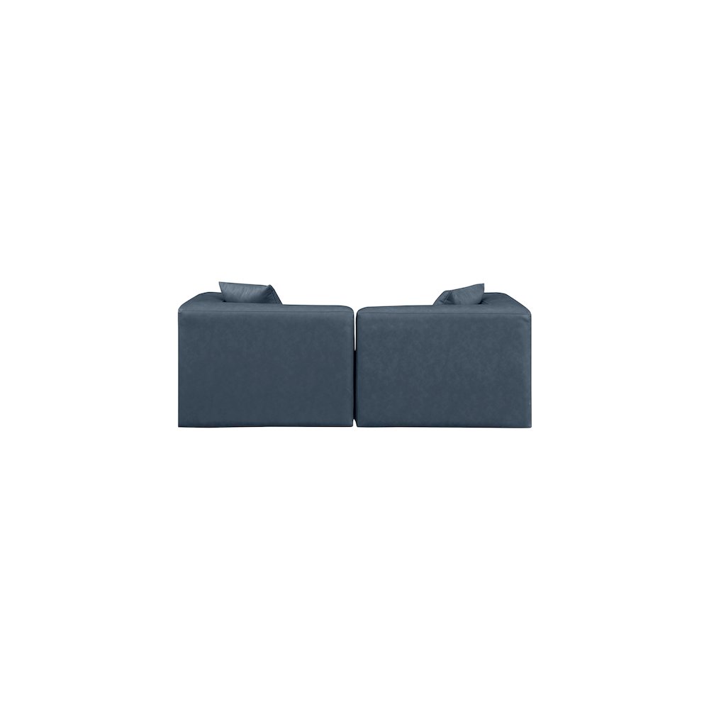 Cube Navy Blue Vegan Leather Modular Sofa