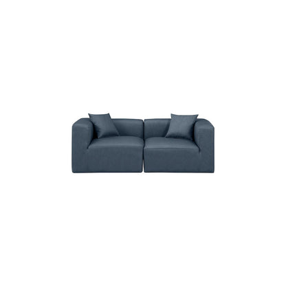 Cube Navy Blue Vegan Leather Modular Sofa