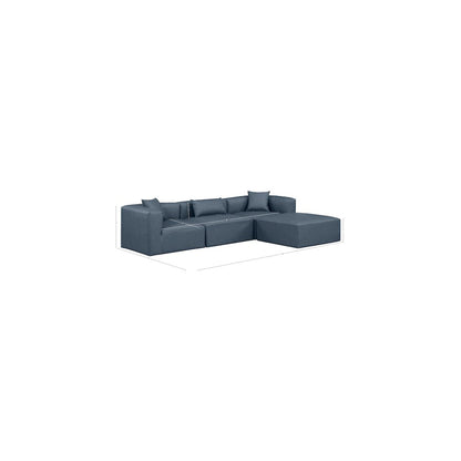 Cube Navy Blue Vegan Leather Modular Sectional