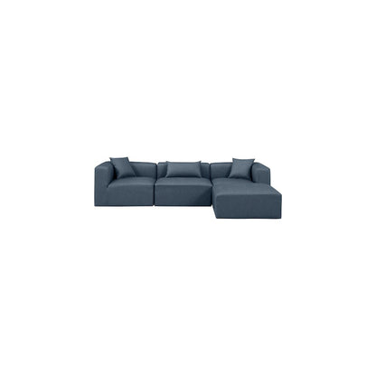 Cube Navy Blue Vegan Leather Modular Sectional