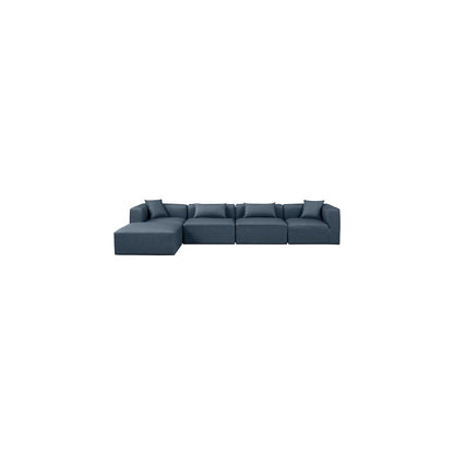 Cube Navy Blue Vegan Leather Modular Sectional