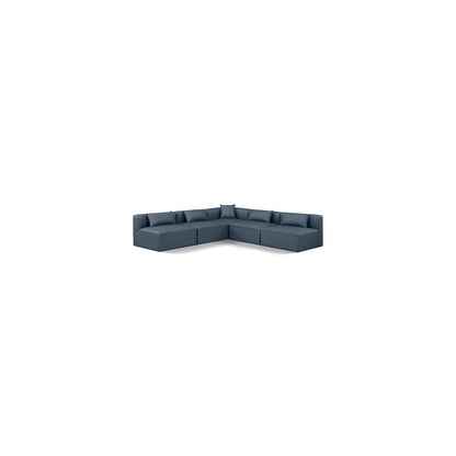 Cube Navy Blue Vegan Leather Modular Sectional