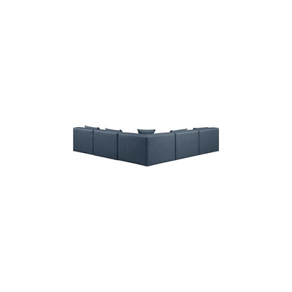 Cube Navy Blue Vegan Leather Modular Sectional