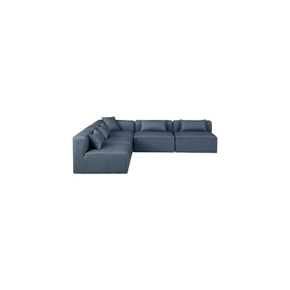 Cube Navy Blue Vegan Leather Modular Sectional
