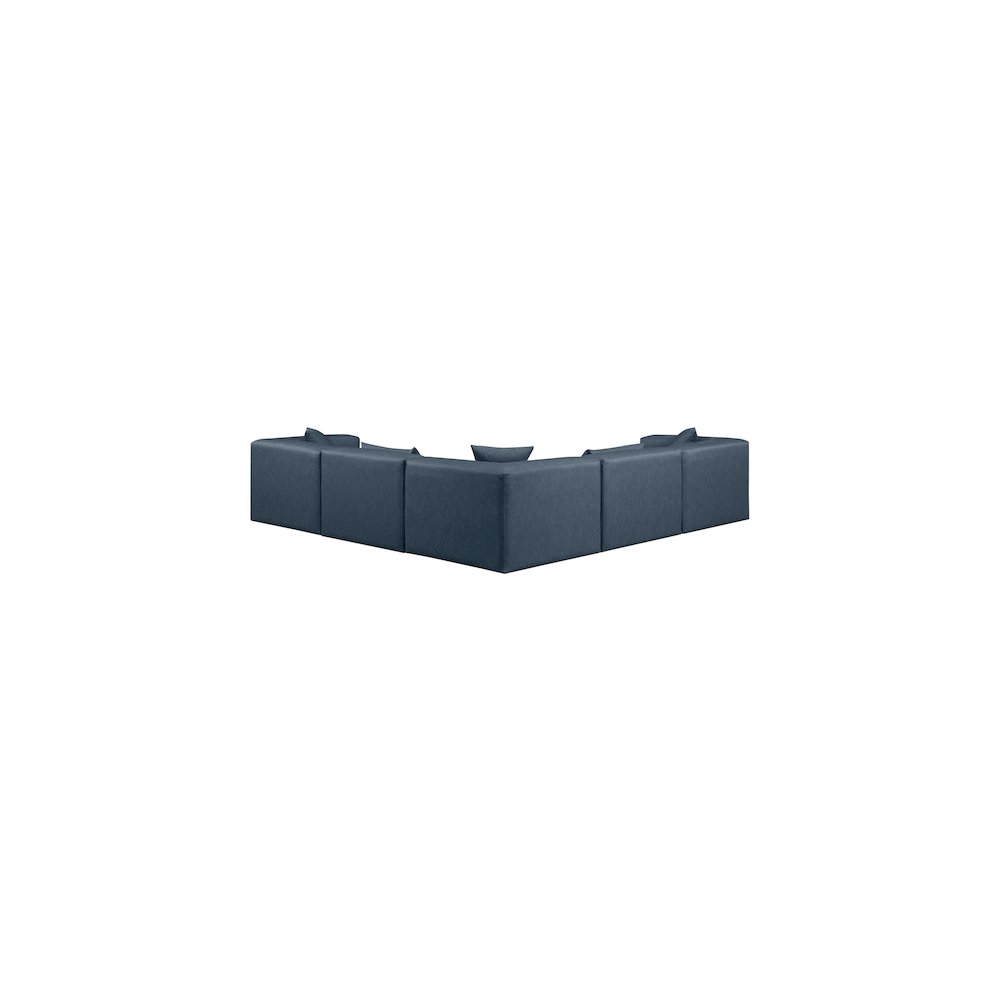Cube Navy Blue Vegan Leather Modular Sectional