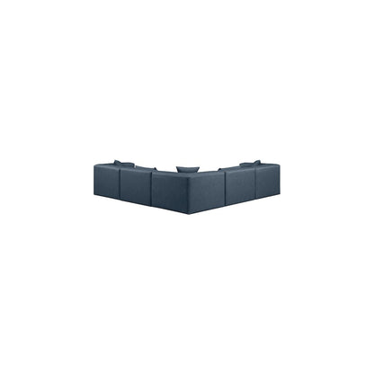 Cube Navy Blue Vegan Leather Modular Sectional