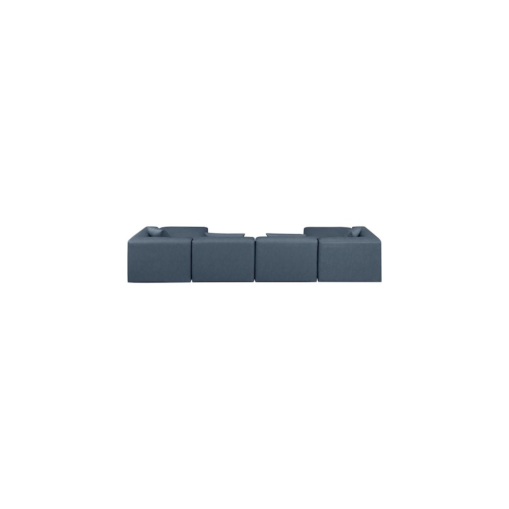 Cube Navy Blue Vegan Leather Modular Sectional