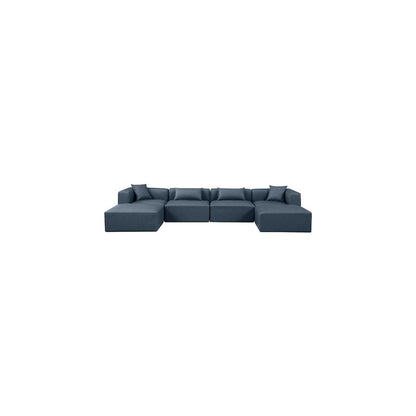 Cube Navy Blue Vegan Leather Modular Sectional