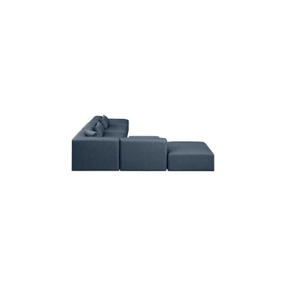 Cube Navy Blue Vegan Leather Modular Sectional
