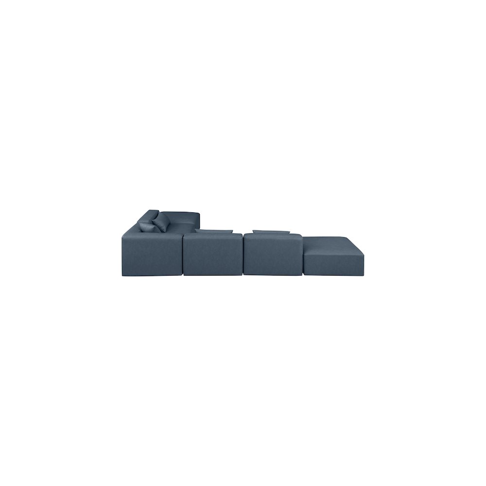 Cube Navy Blue Vegan Leather Modular Sectional