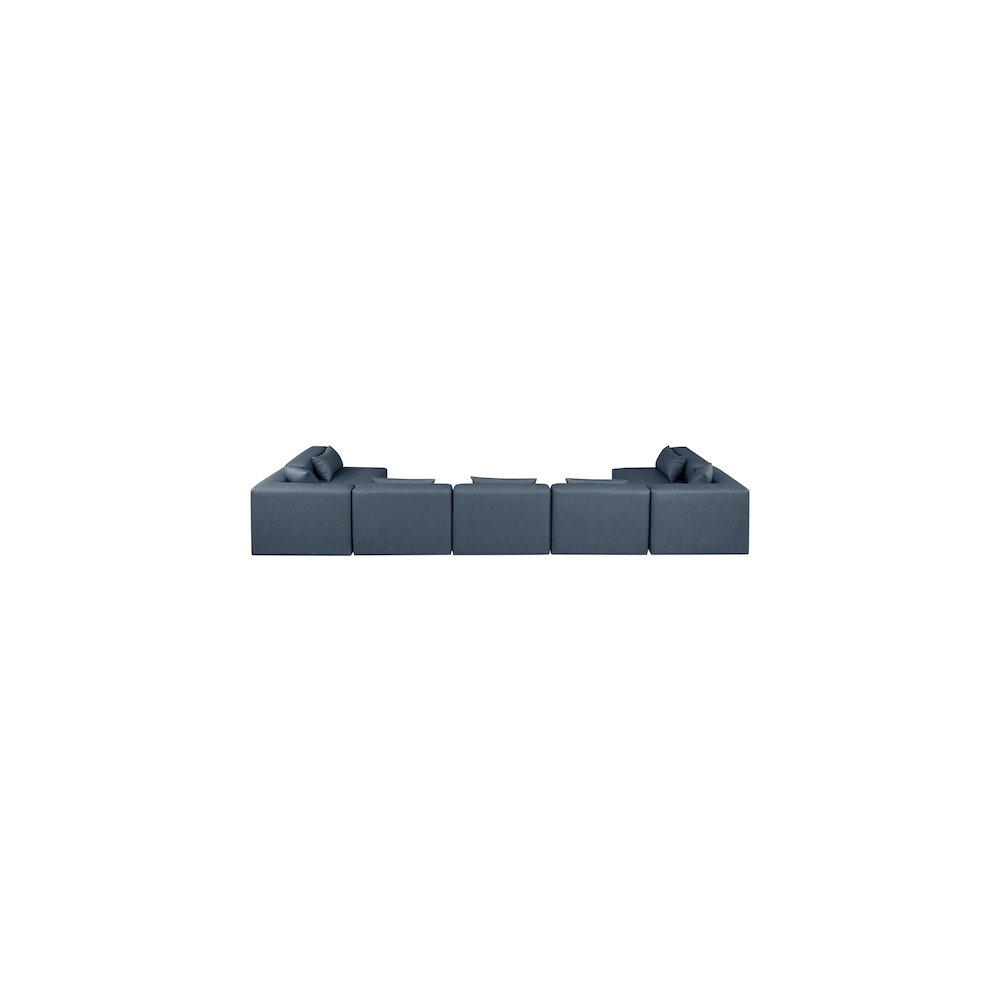 Cube Navy Blue Vegan Leather Modular Sectional