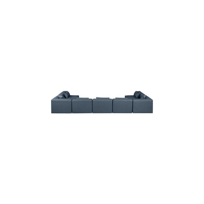 Cube Navy Blue Vegan Leather Modular Sectional