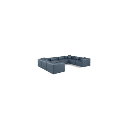 Cube Navy Blue Vegan Leather Modular Sectional