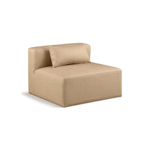 Cube Tan Vegan Leather Armless Chair