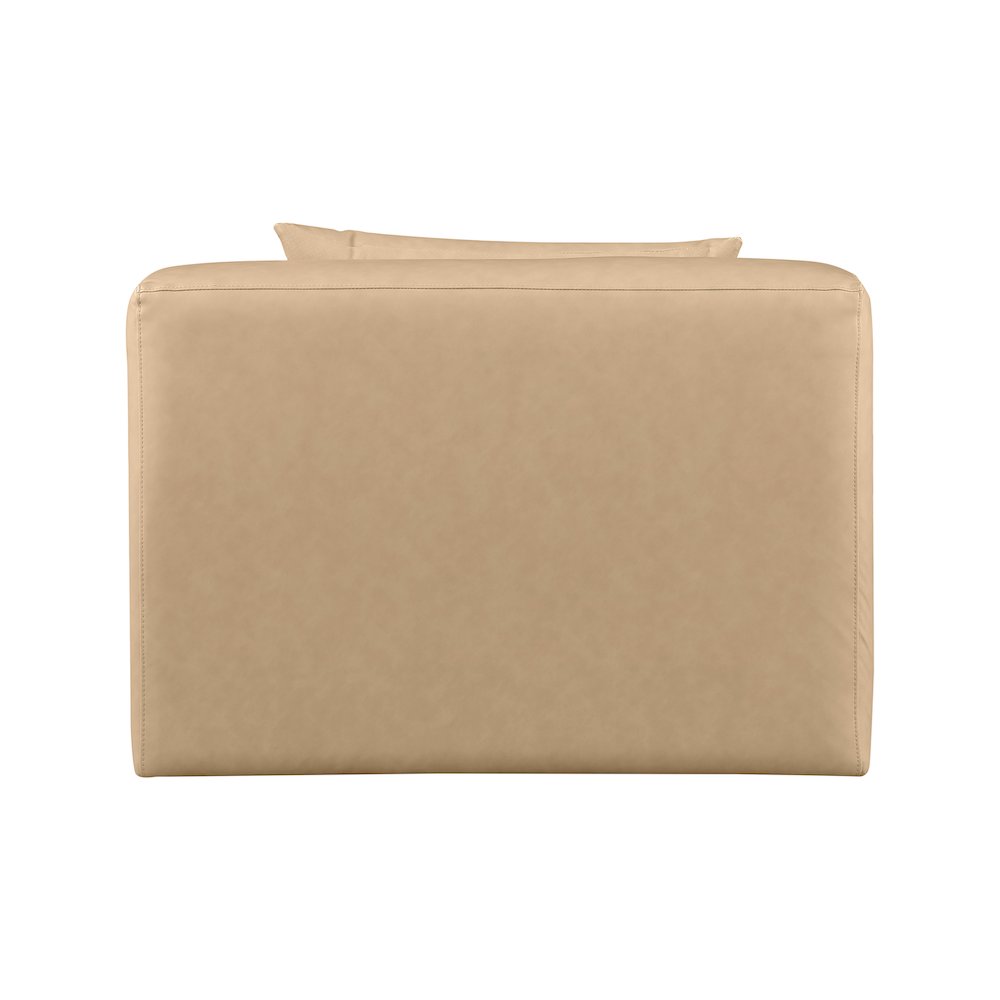 Cube Tan Vegan Leather Armless Chair