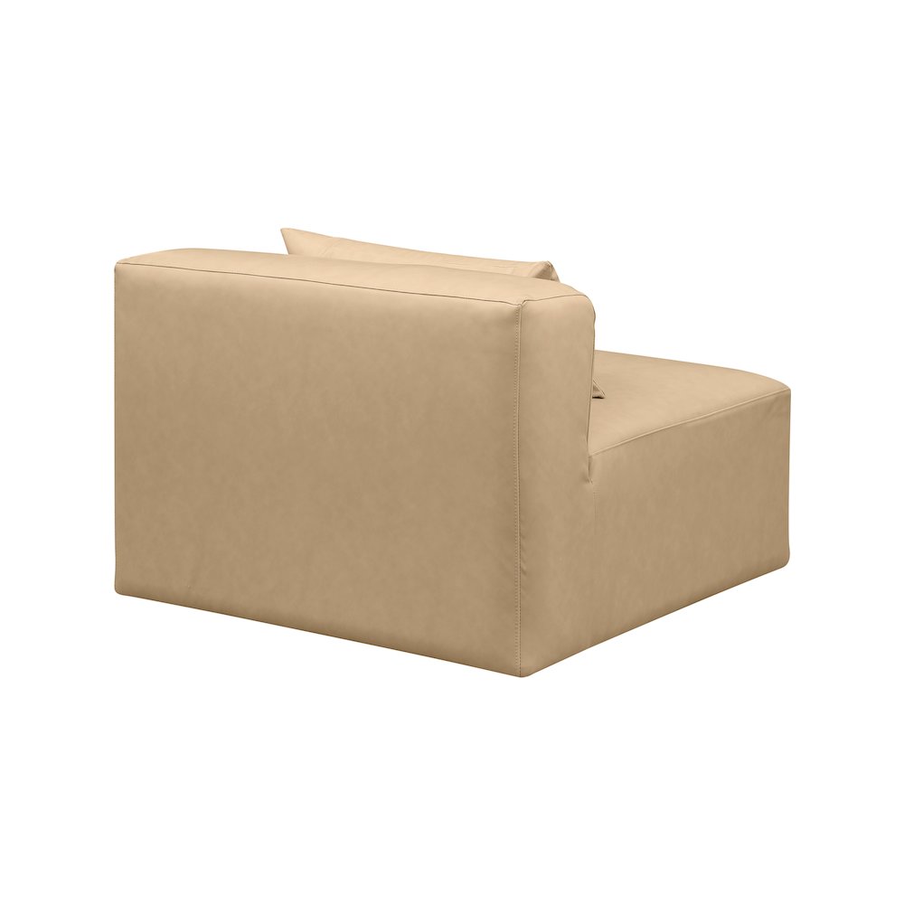 Cube Tan Vegan Leather Armless Chair