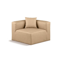 Cube Tan Vegan Leather Corner Chair