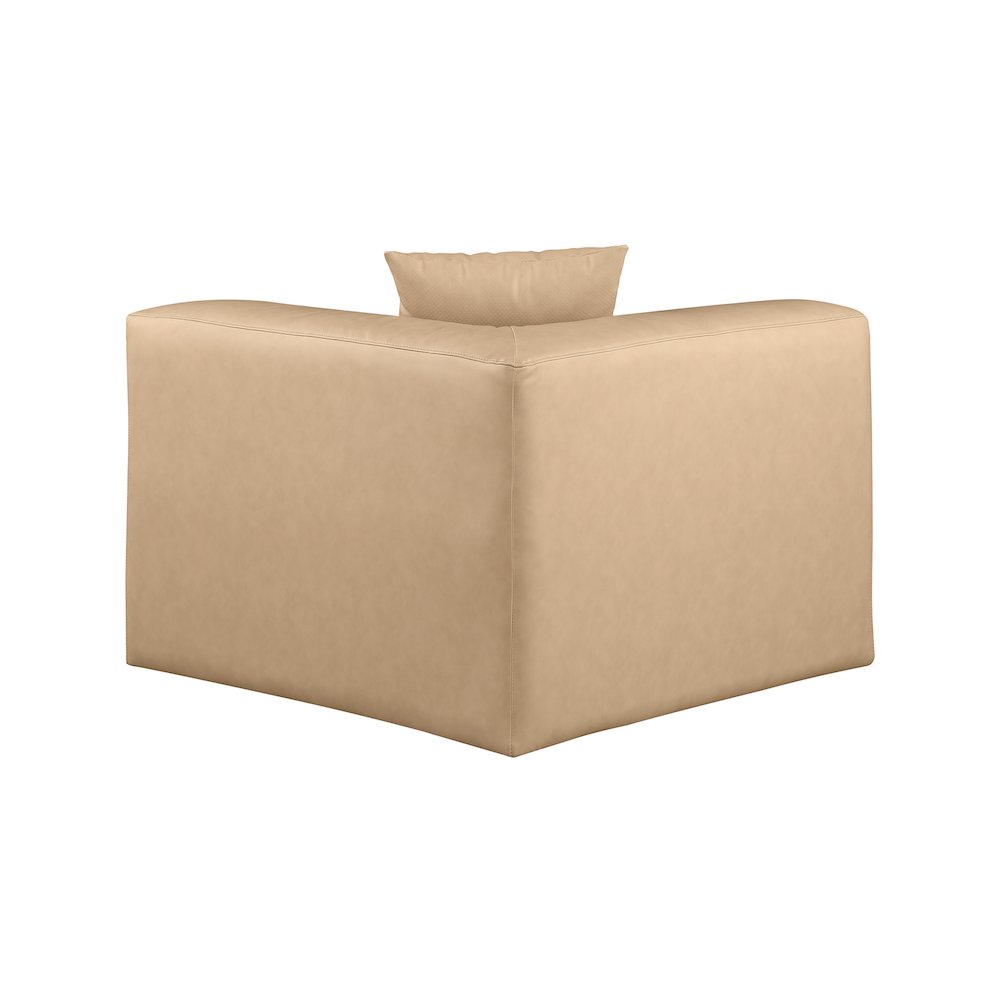 Cube Tan Vegan Leather Corner Chair