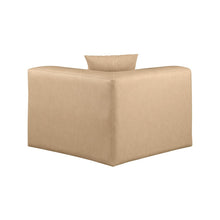 Cube Tan Vegan Leather Corner Chair