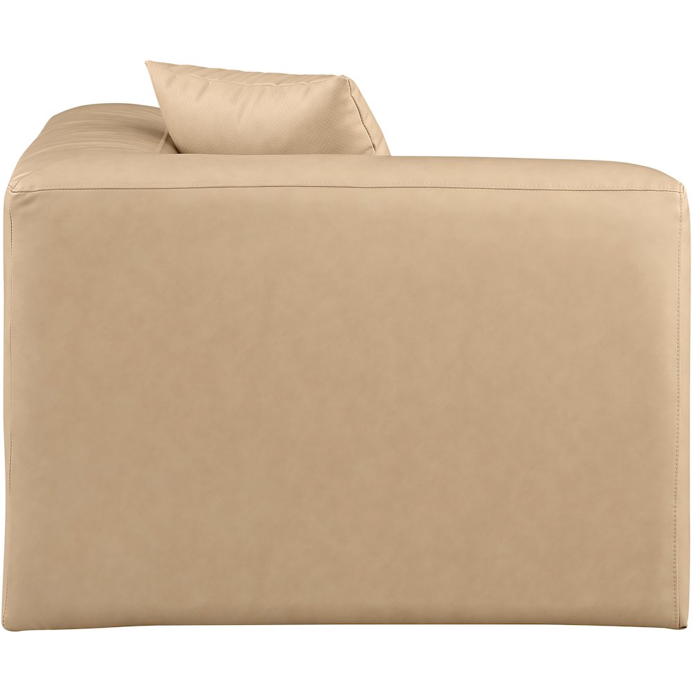 Cube Tan Vegan Leather Corner Chair