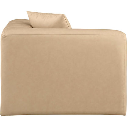 Cube Tan Vegan Leather Corner Chair