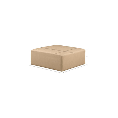 Cube Tan Vegan Leather Ottoman