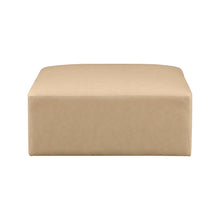 Cube Tan Vegan Leather Ottoman