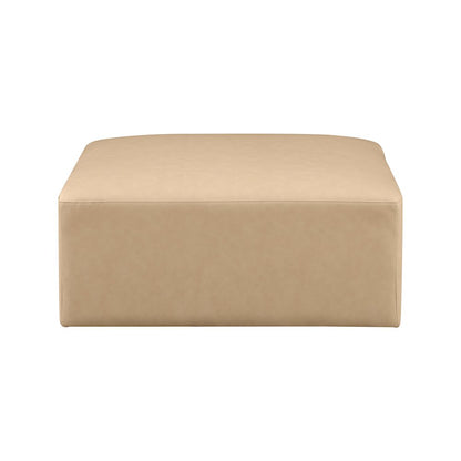 Cube Tan Vegan Leather Ottoman