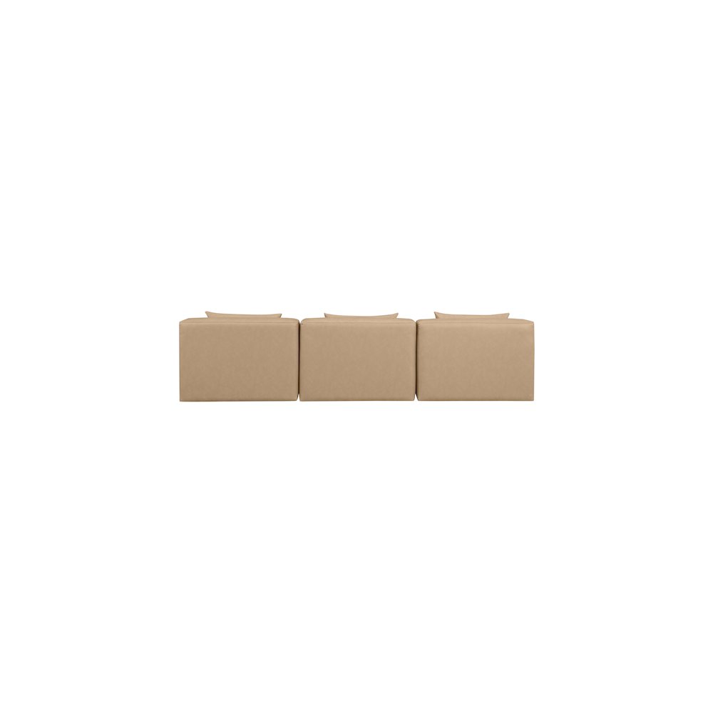 Cube Tan Vegan Leather Modular Sofa