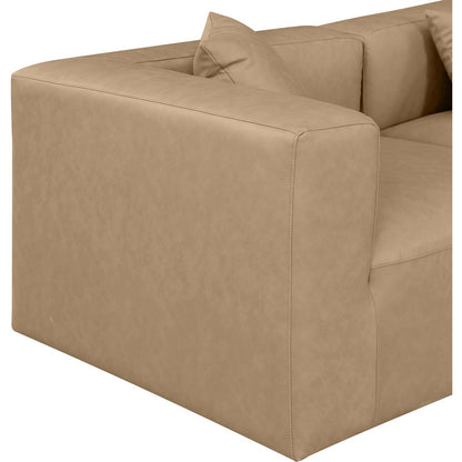 Cube Tan Vegan Leather Modular Sofa