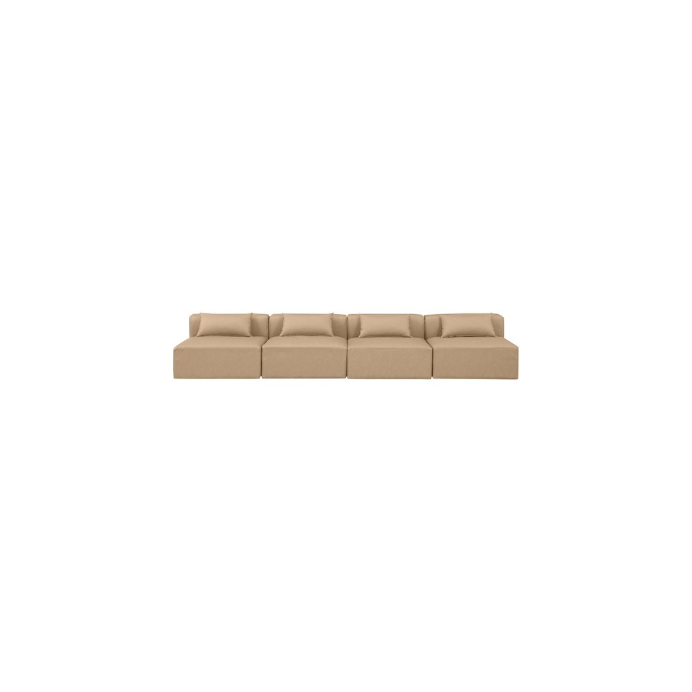 Cube Tan Vegan Leather Modular Sofa